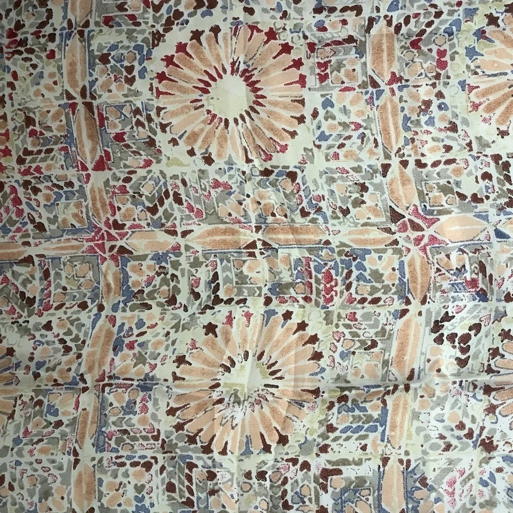 New Taupe and Burgundy Starburst 28” Square Scarf
